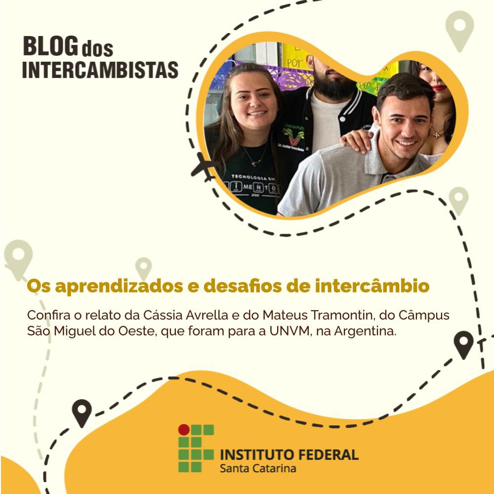 Cássia e Mateus fizeram relatos para o Blog dos Intercambistas do IFSC