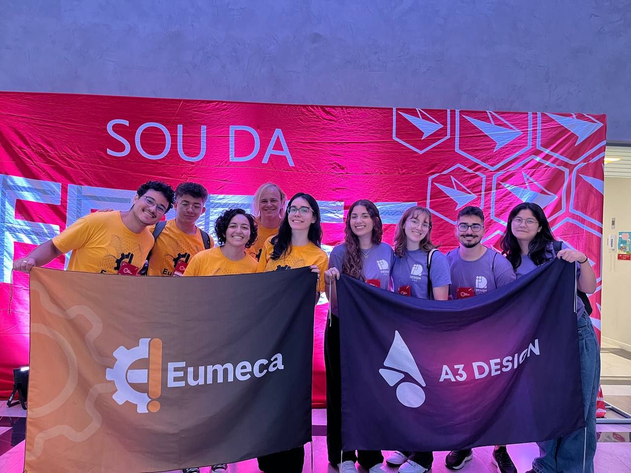 Eumeca e A3 Design, empresas juniores do Câmpus Florianópolis que estiveram presentes no evento