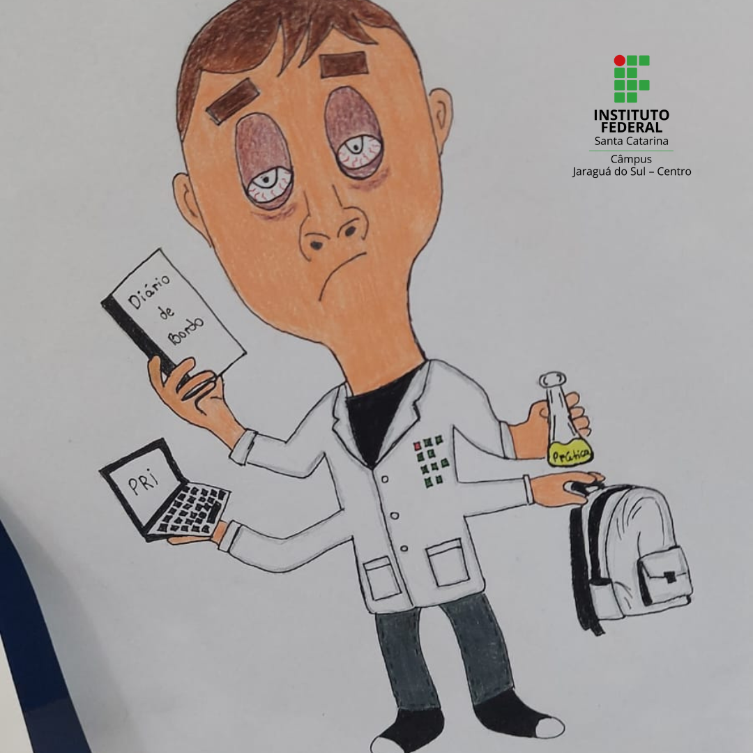 Caricatura elaborada por estudante da 7ª fase de Química