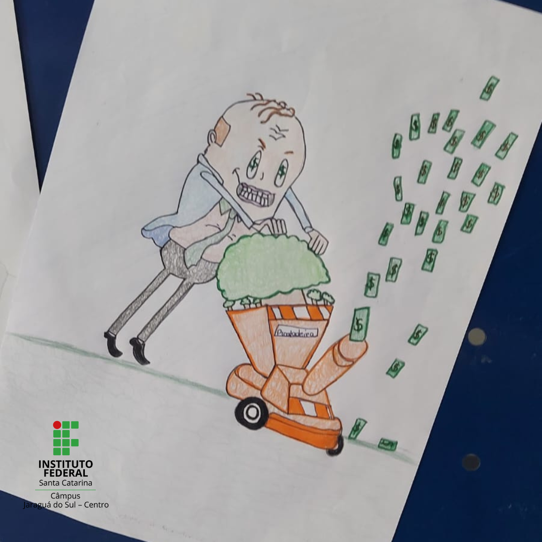 Caricatura elaborada por estudante da 7ª fase de Química