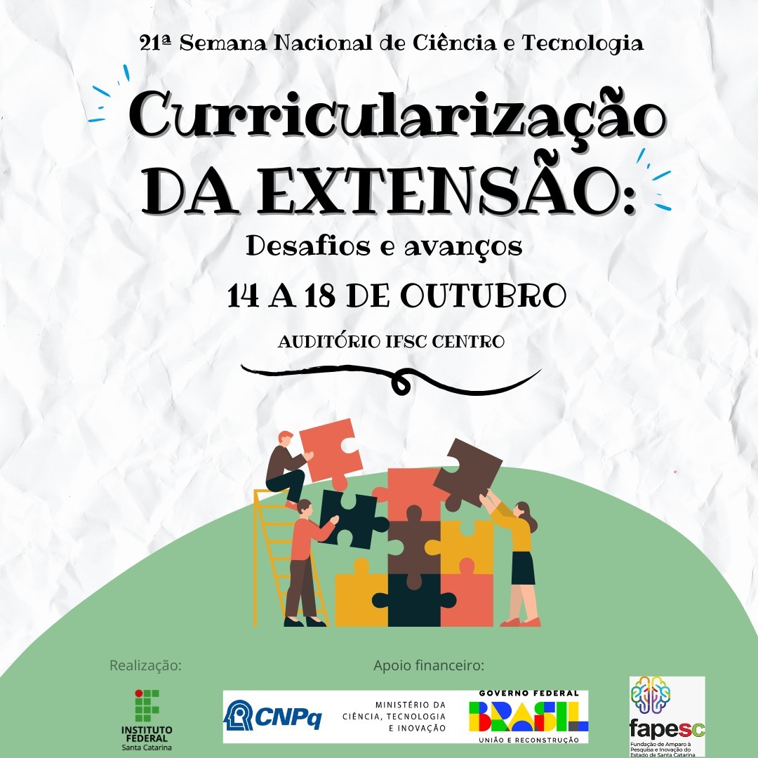 As inscrições para participar do evento são gratuitas e podem ser feitas até o dia 11 de outubro.