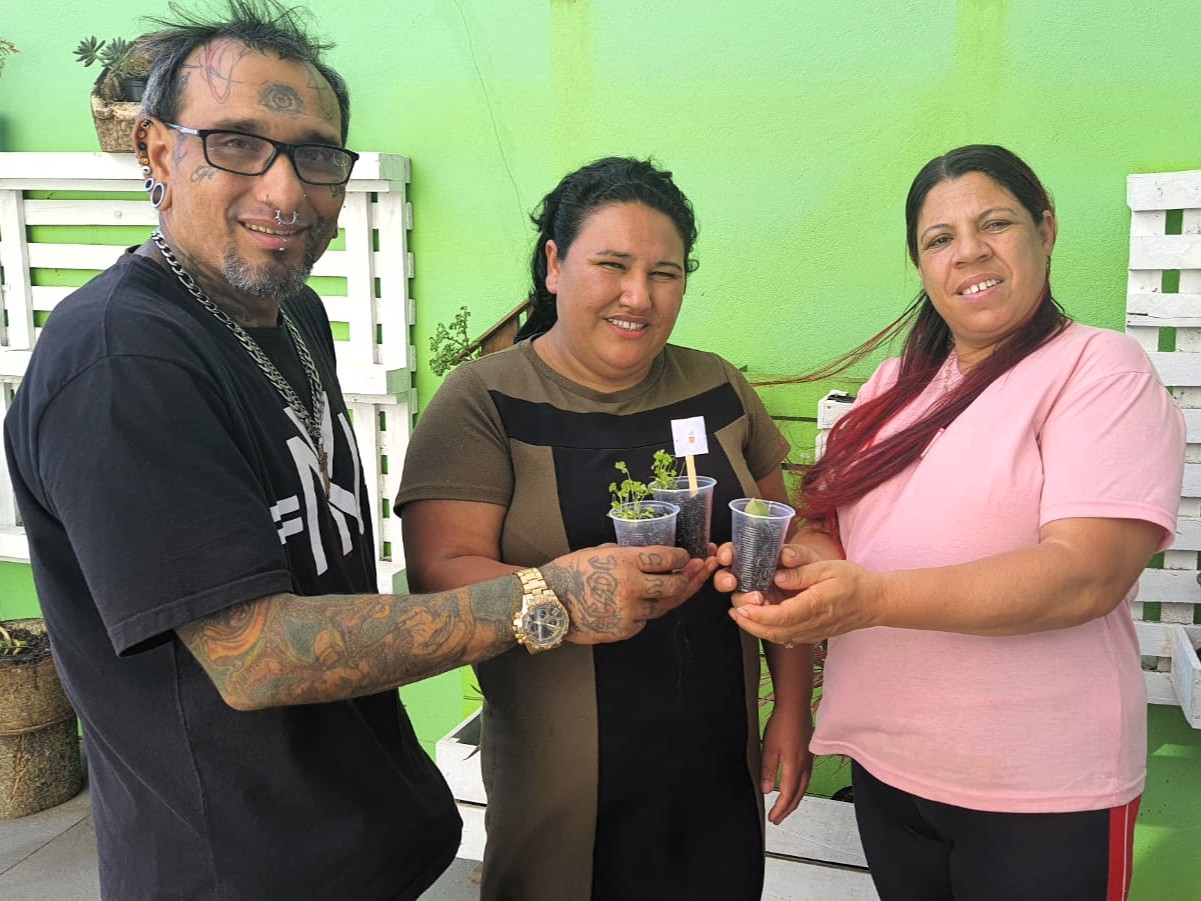 Alex e as colegas de Agroecologia também aproveitaram a programação
