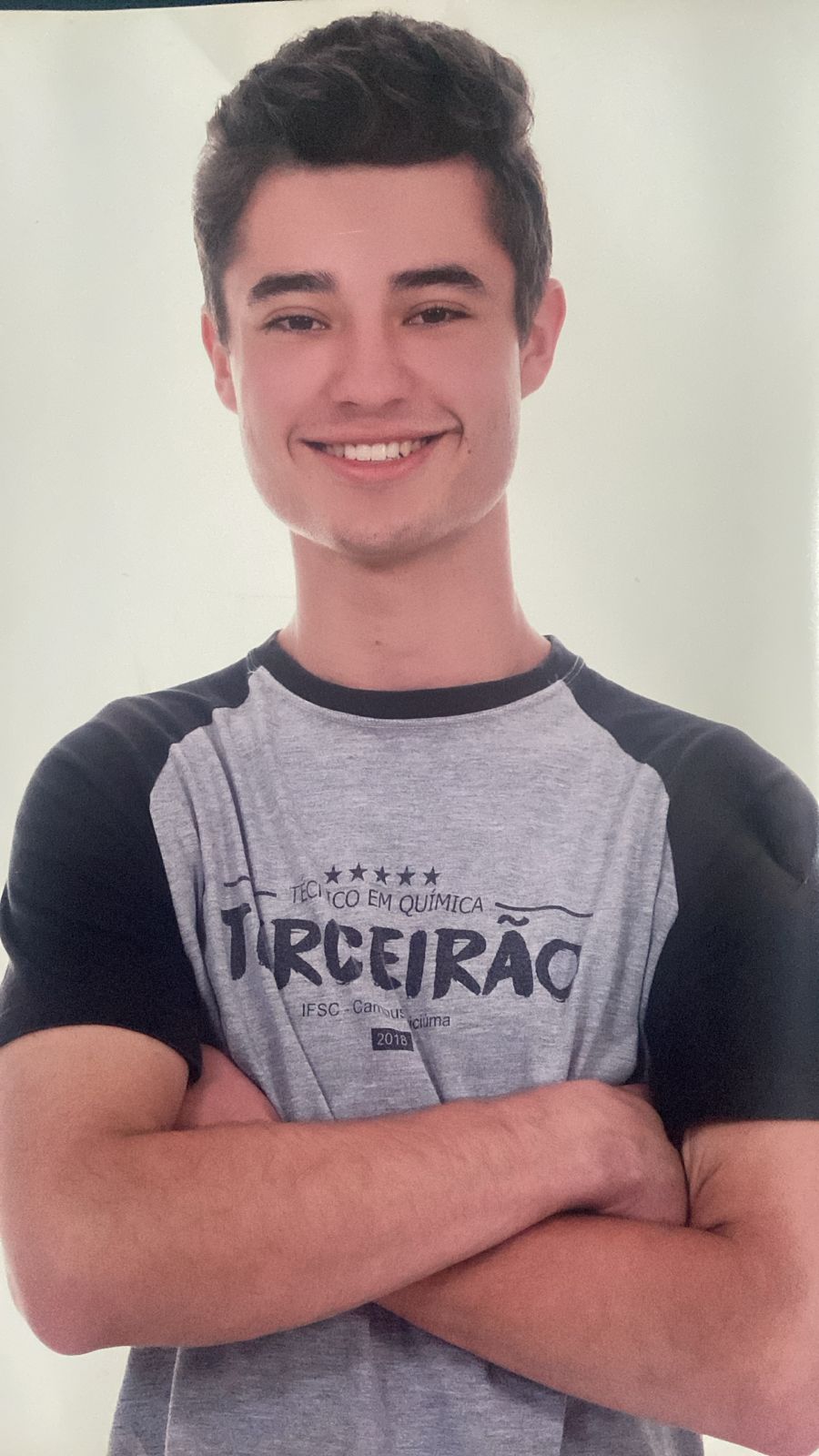 Gustavo com 17 anos, no terceirão em 2018